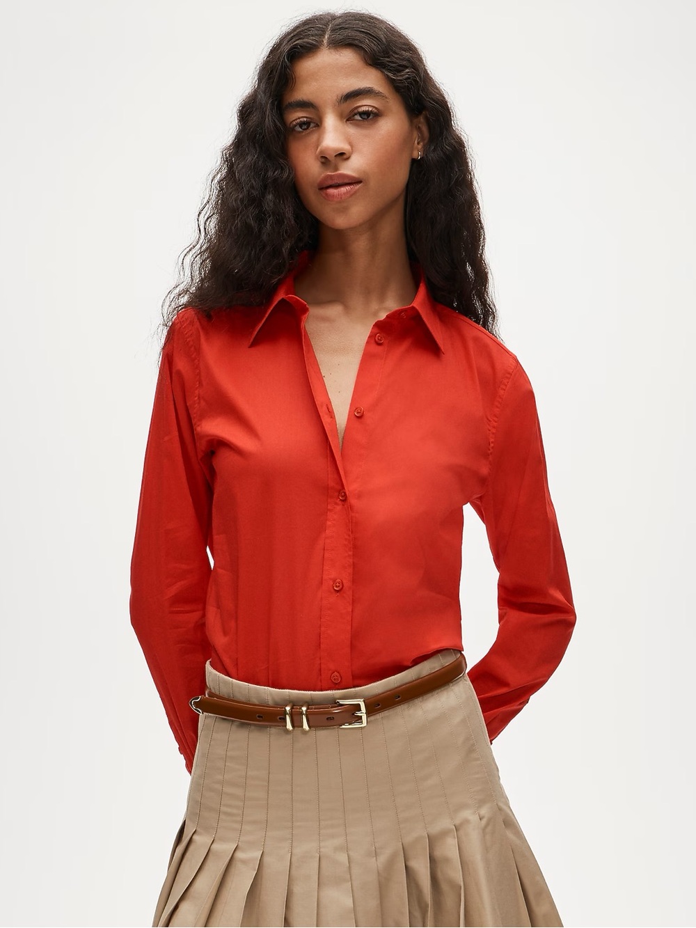 J. Crew Vibrant Red Button-Down Shirt - Picture 1 of 3